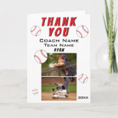 Honkbal Dank u Coach 2 Fotokaart Bedankkaart (Voorkant)