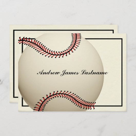 honkbal dank u platte Kaart (Voorkant / Achterkant)