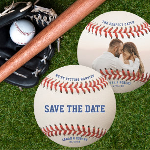 Honkbal de perfecte vangst foto bruiloft save the date