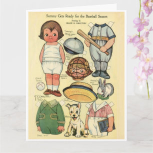 Honkbal ⚾ Dolly Dingle Reproduction Paper Doll Kaart