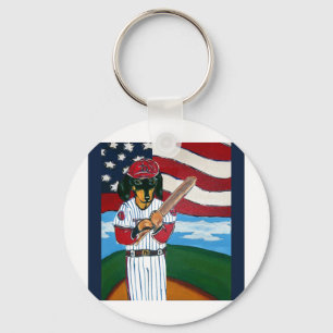 Honkbal doxie sleutelhanger