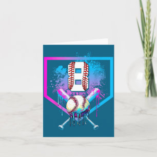 Honkbal Drip 8e Verjaardag Thuis Kaart