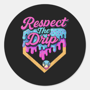 Honkbal Drip Boys Home Bord Ice Cream Respect Th Ronde Sticker