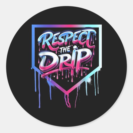 Honkbal Drip Boys Ice Cream Drip Jeugd Respect Ronde Sticker (Voorkant)