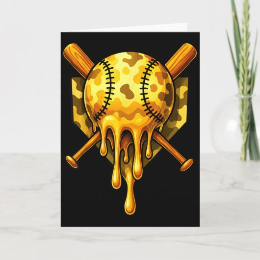Honkbal Drip Ijs Camo Cool Design Kaart (Voorkant)