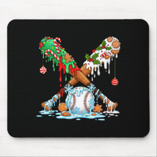 Honkbal Drip Ijs Mannen Jongens Kerstmis Honkbal Muismat