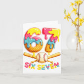 Honkbal Drip Ijs Nummer 67 Speler Levensstijl Kaart (Gele Bloem)