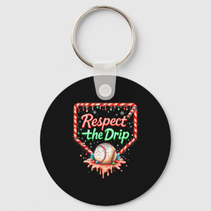 Honkbal Drip Jongens Ijs Christmas Jeugd Respect Sleutelhanger
