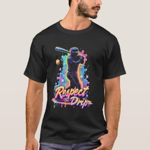Honkbal Drip Jongens Mannen Ijsje Speler Respectee T-shirt