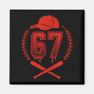 Honkbal Drip Nummer 67 Speler Of 67ste Verjaardag Magneet