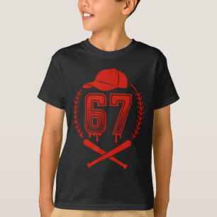 Honkbal Drip Nummer 67 Speler Of 67ste Verjaardag T-shirt