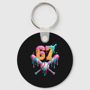 Honkbal Drip Nummer 67 Speler Sleutelhanger