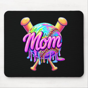 Honkbal druppel moeder cute tie dye honkbal vrouwe muismat