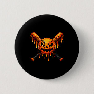 Honkbal druppel pompoen spookachtige geest hallowe ronde button 5,7 cm