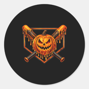 Honkbal druppel pompoen spookachtige geest hallowe ronde sticker