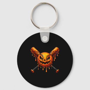 Honkbal druppel pompoen spookachtige geest hallowe sleutelhanger