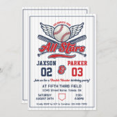  Honkbal Dubbele Header Joint Verjaardag Kaart (Voorkant / Achterkant)