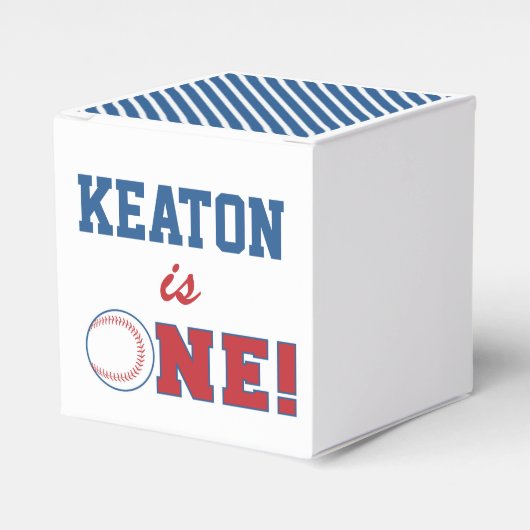 Honkbal Eerste Verjaardag Favor Box Bedankdoosjes (Voorkant Zijde)