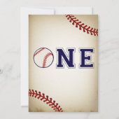 Honkbal eerste verjaardagsfeestje kaart (Achterkant)