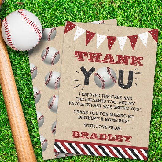 Honkbal elke leeftijd Verjaardag Bedankkaart