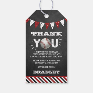 Honkbal elke leeftijd Verjaardag Cadeaulabel