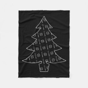 Honkbal en bat Collage Sport Kerstboom Fleece Deken
