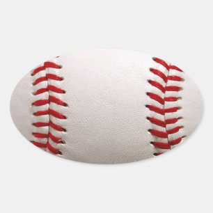 Honkbal en Softbal Rode Steek Ovale Sticker