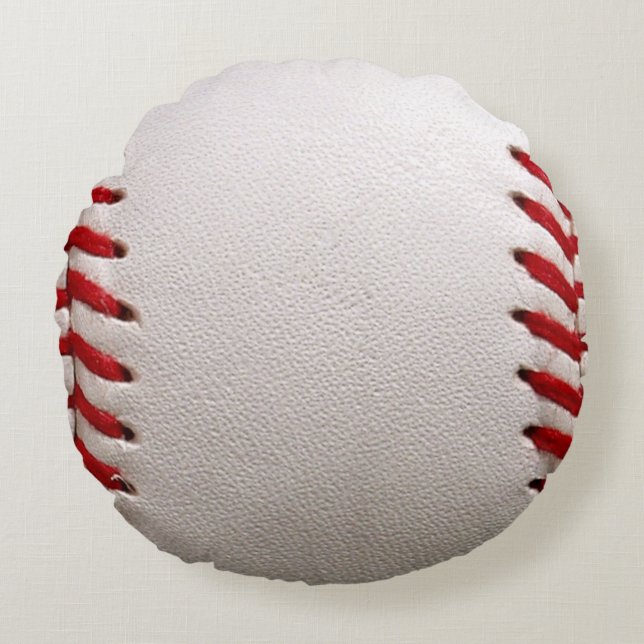 Honkbal en Softbal Rode Steek Rond Kussen (Voorkant)