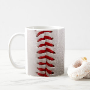 Honkbal en Softbal Rood Stiksel Koffiemok