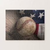  honkbal en vlag legpuzzel (Horizontaal)