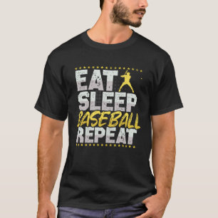 Honkbal Eten Slapen Herhalen Werper Vanger Hobby B T-shirt