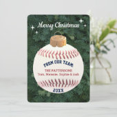Honkbal Fan Ornament Gepersonaliseerde Kerst Kaart (Staand voorkant)