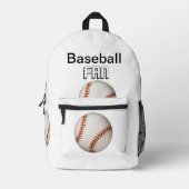 Honkbal Fan White Bedrukte Rugzak (Voorkant)