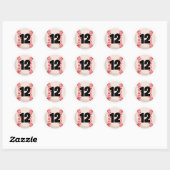 Honkbal Favoriete Nummer #12 Ronde Sticker (Vel)