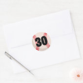 Honkbal Favoriete Nummer #30 Ronde Sticker (Envelop)