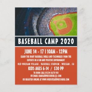 Honkbal Field, Baseball Camp Advertising Flyer