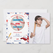 Honkbal Foto Uitnodigingen (Voorkant)