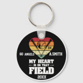 Honkbal geschenken Mijn hart is op dat veld Sleutelhanger (Voorkant)