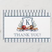 Honkbal gevouwen Dank u Opmerking Briefpapier (Voorkant / Achterkant)