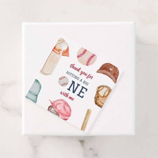 Honkbal Grote Een Jongen 1e Verjaardag Bedankjes Labels (In situ)