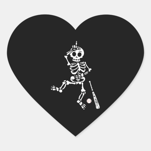 Honkbal Halloween honkbal Hart Sticker (Voorkant)