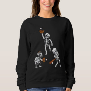 Honkbal Halloween Skeletten Slager Vanger Jongens Trui