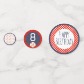 Honkbal Happy Birthday Confetti (Voorkanten)