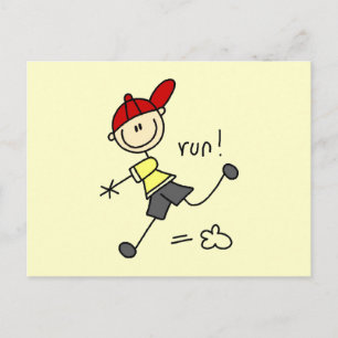 Honkbal hardloop T-shirts en cadeaus Briefkaart