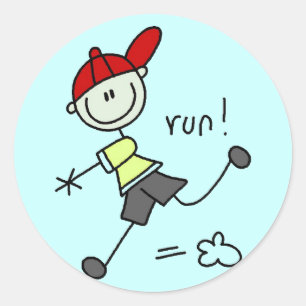 Honkbal hardloop T-shirts en cadeaus Ronde Sticker