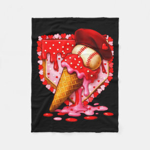 Honkbal Hart Valentijnsdag Honkbal IJsdruppel B Fleece Deken