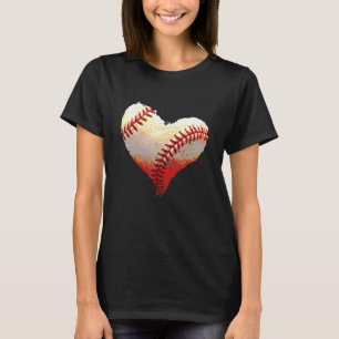 Honkbal Hart Valentijnsdag Sporten Speler Vang T-shirt