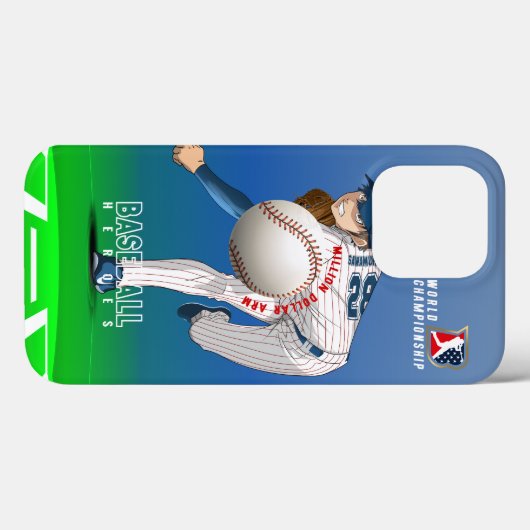 Honkbal held met Million Dollar Arm | Case-Mate iPhone Case (Achterkant (horizontaal))