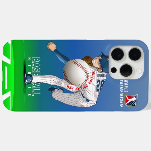 Honkbal held met Million Dollar Arm | Case-Mate iPhone Case (Achterkant (horizontaal))