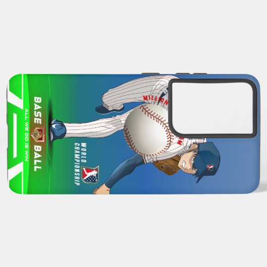 Honkbal held met Million Dollar Arm | Samsung Galaxy Hoesje (Achterkant horizontaal)